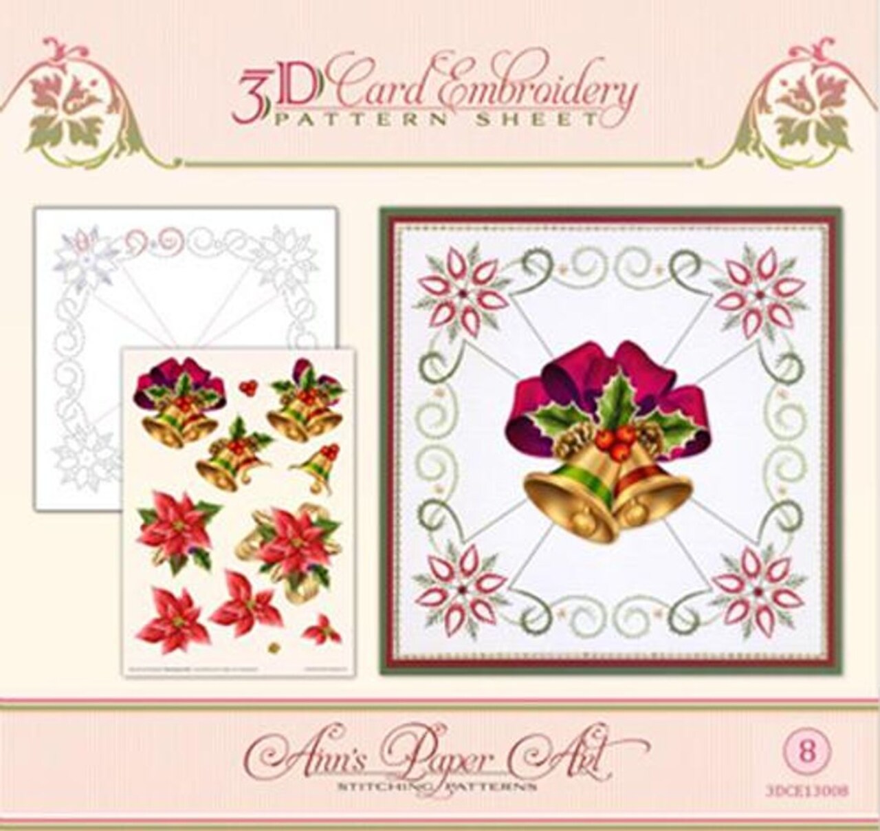 Ann's Paper Art Ann Paper Embroidery Pattern - Christmas Bells